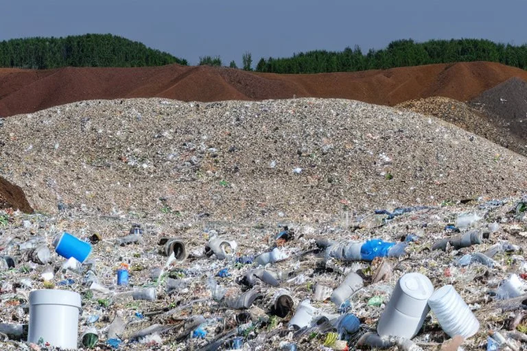 A photo of a landfill or waste disposal site to represent the issue of non-recyclable filters.