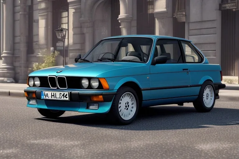 a 1990 bmw 2-door 4k ,ultra realistic,concept, 4k ,on street, parked