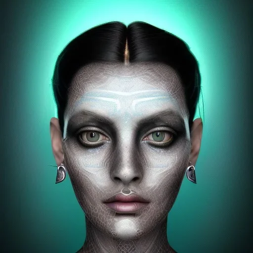 portrait of a modern style city priestess, silver obsidian influence, emerald lightning style, fractal anthracite sulfur face paint injection in multispiral complex patterns, piezoluminescent amber background details, liquid swirled coal background, gorgeous face, flawless, photorealistic, hypermaximalist, large detailed eyes, award-winning digital artwork, perfect moment, vibrant, highly detailed, cinematic, UHD, hyperrealism painting, design matte painting, digital render, digital painting, ex