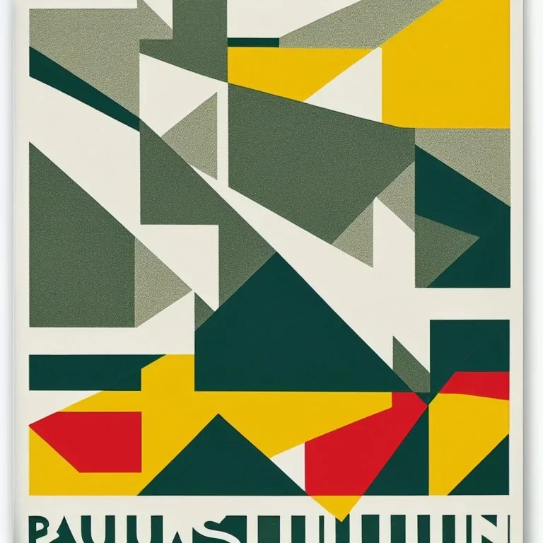 Bauhaus poster of rural Scandinavian country