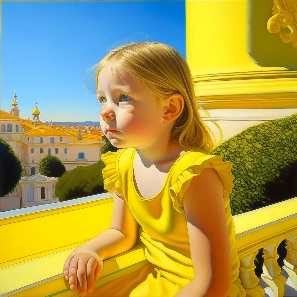 Neoclassicism child realistic yellow cote d'azur