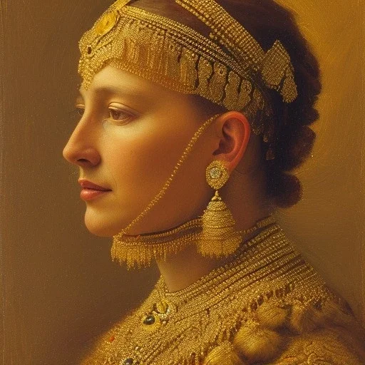 professional portrait young female gypsy, golden earrings, heavy brushstrokes, textured surface, impasto paint, intricate, cinematic lighting, oil painting, highly textured skin, dramatic, 8k, trending on artstation, painting by Cy Twombly and Albert Lynch and Donato Giancola,