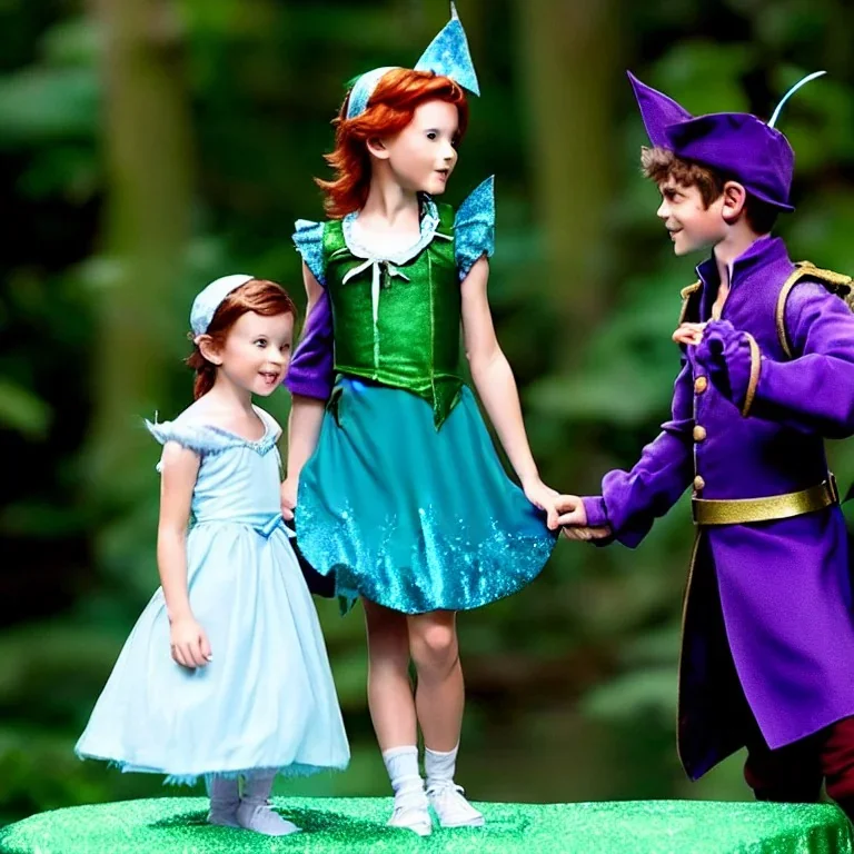 Recreate a scene from the movie peter pan with Wendy