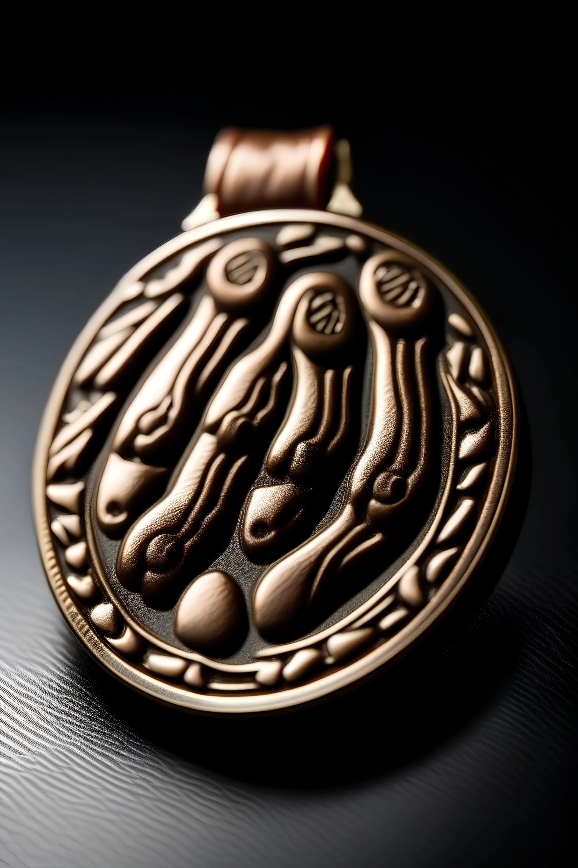 A MEDAL IN THE SHAPE OF A HUMAN PALM THAT HOLDS A DOG'S PAW
