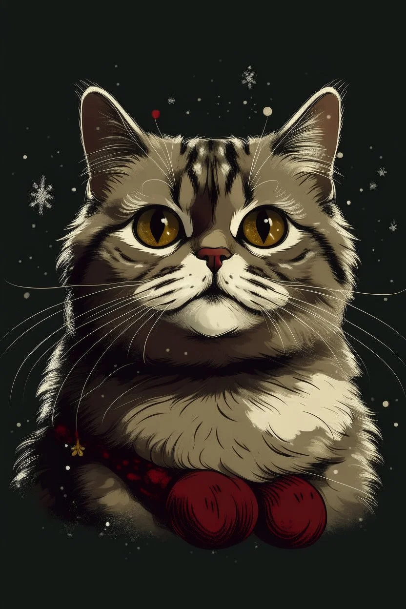 Christmas cat graphic