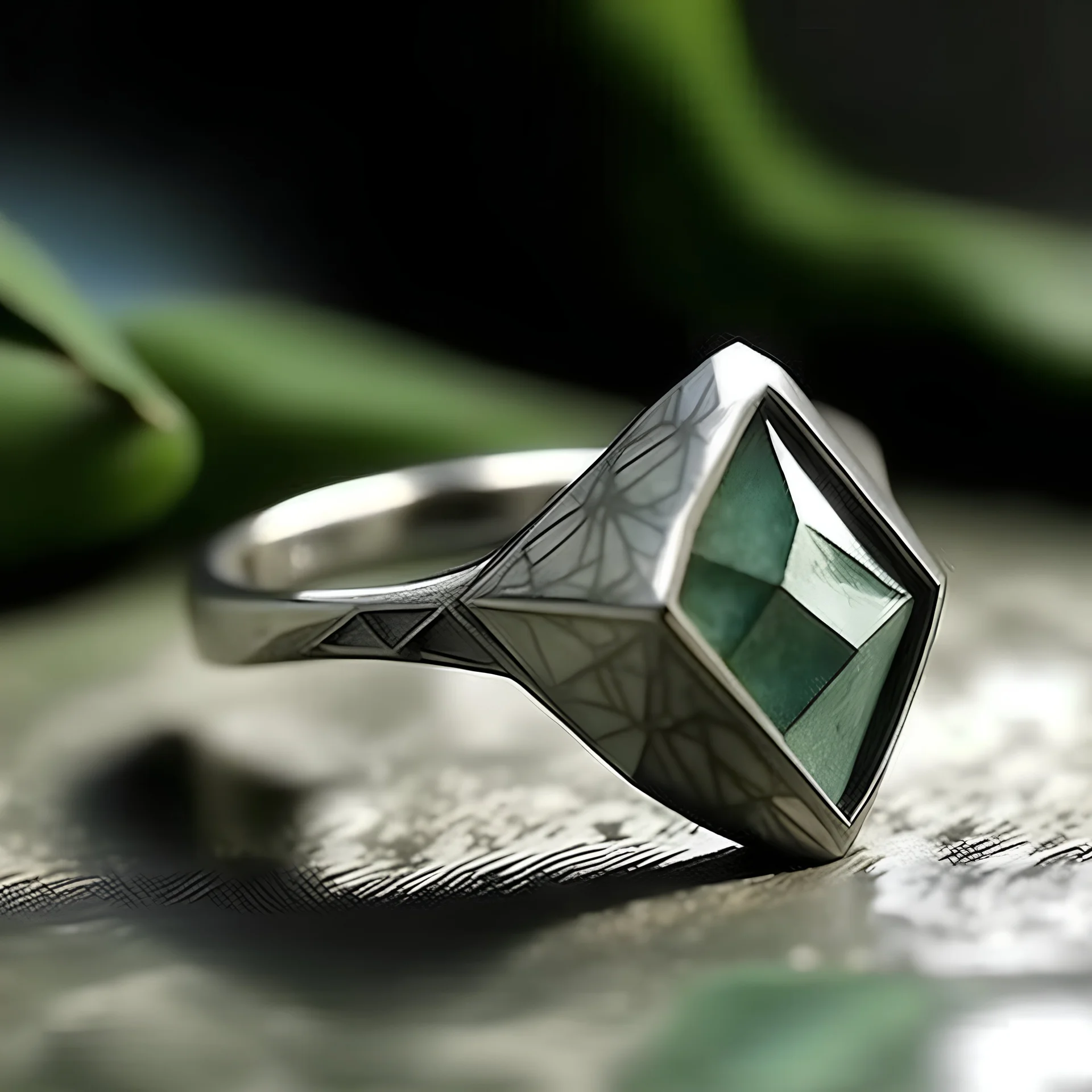 Kite shape stone ring