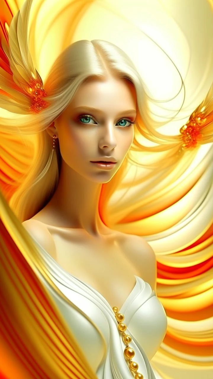 cartoon gold orange light yellow red abstract 3D wallpaper