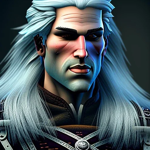 Geralt of Rivia, traditional japanese brushed style