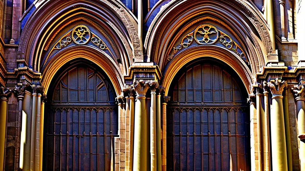 ornate facing of an ancient cathedral