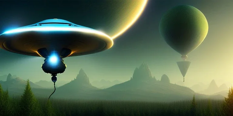 extra-terrestrial, 8K, photo realistic, highly detailed, lught ufo, light colors