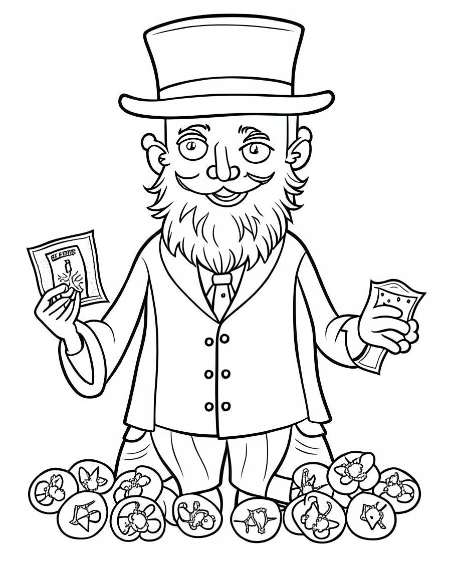 St. Patrick money Kids coloring pages