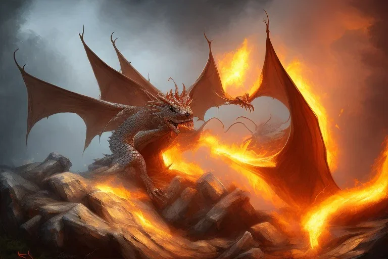 dragon spitting fire