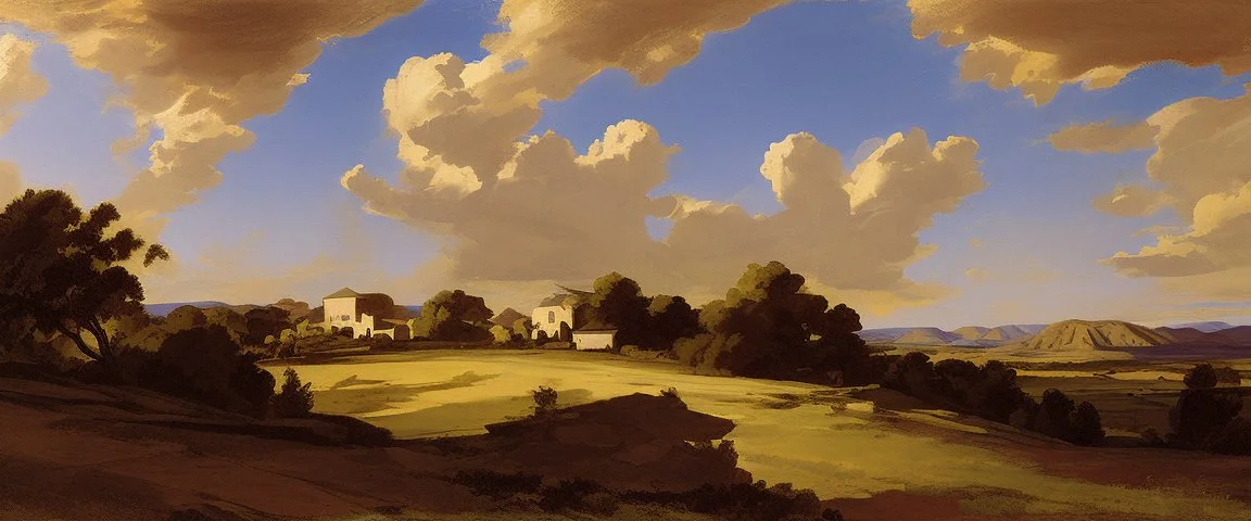 texas hill landscape by poussin