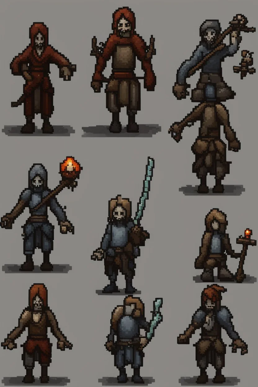 pixel undead soul sprite for pixel game in the medieval style side idle animation. hyper-detailed. --ar 9:16