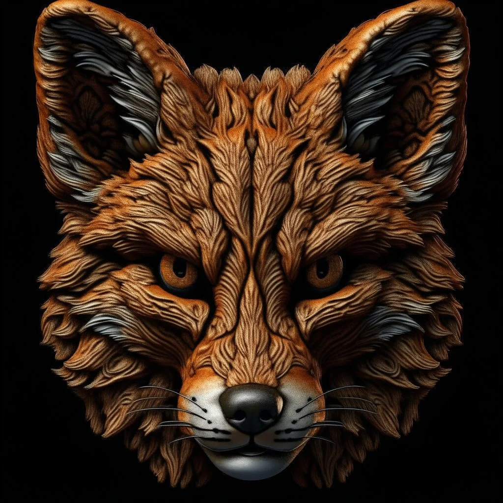 Face of a fox (((made up of small fox faces))), ultra quality, hyper detailed