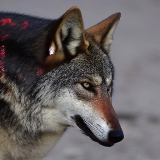 Black and red wolf