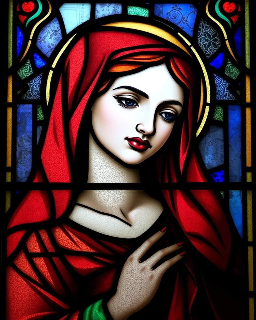 woman. stained glass