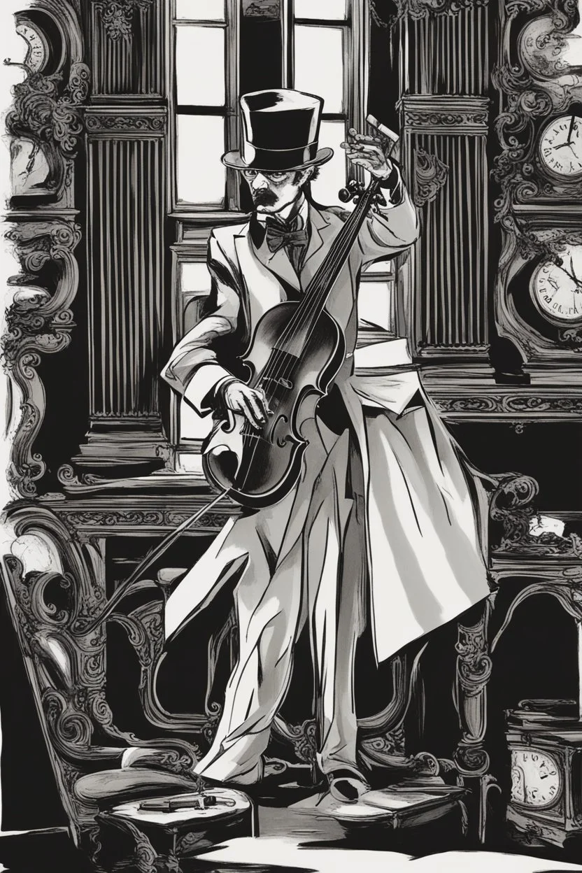 The dark conductor with violin