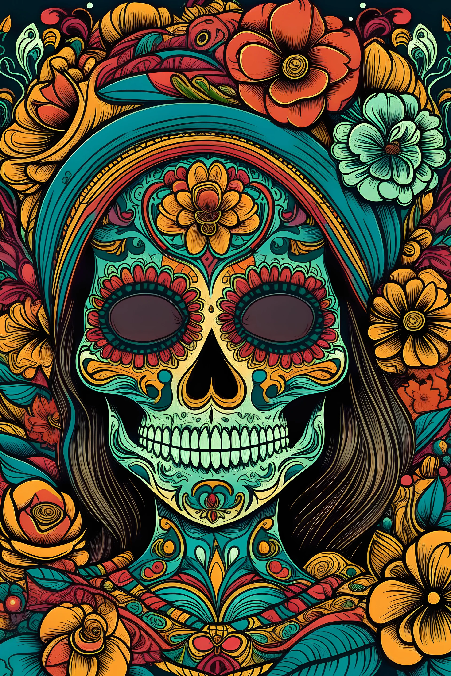 Illustration inspired by day of the dead