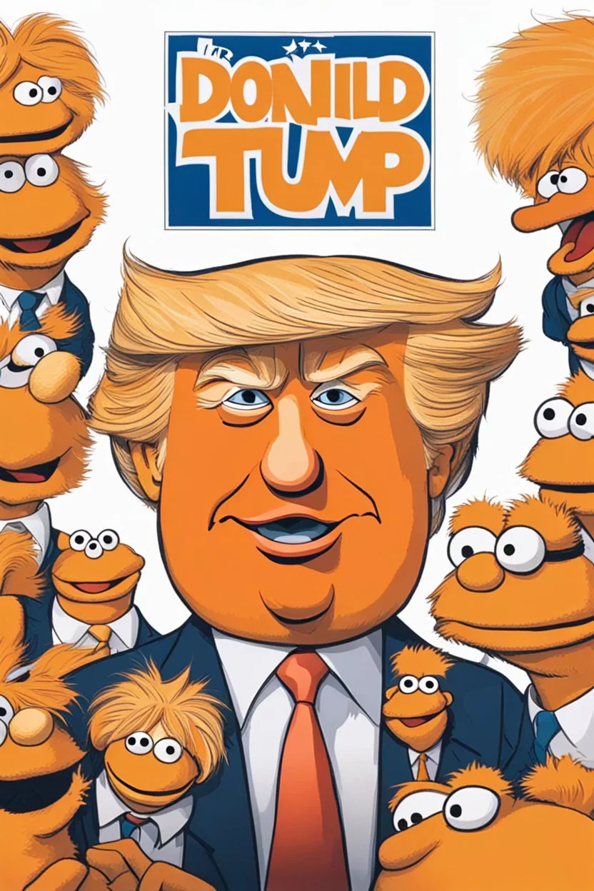 an orange muppet that looks like Donald Trump