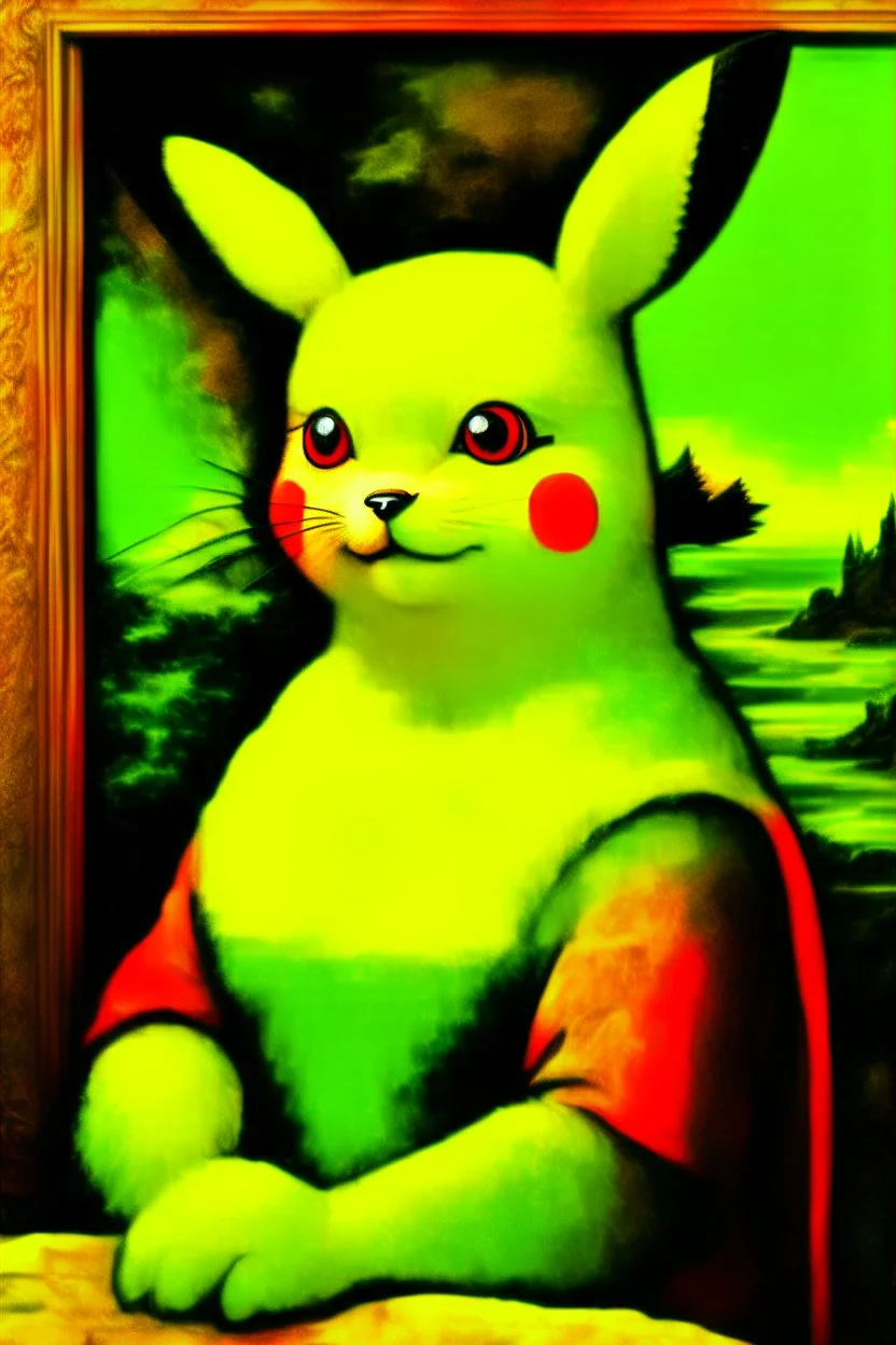 the Mona Lisa as pikachu