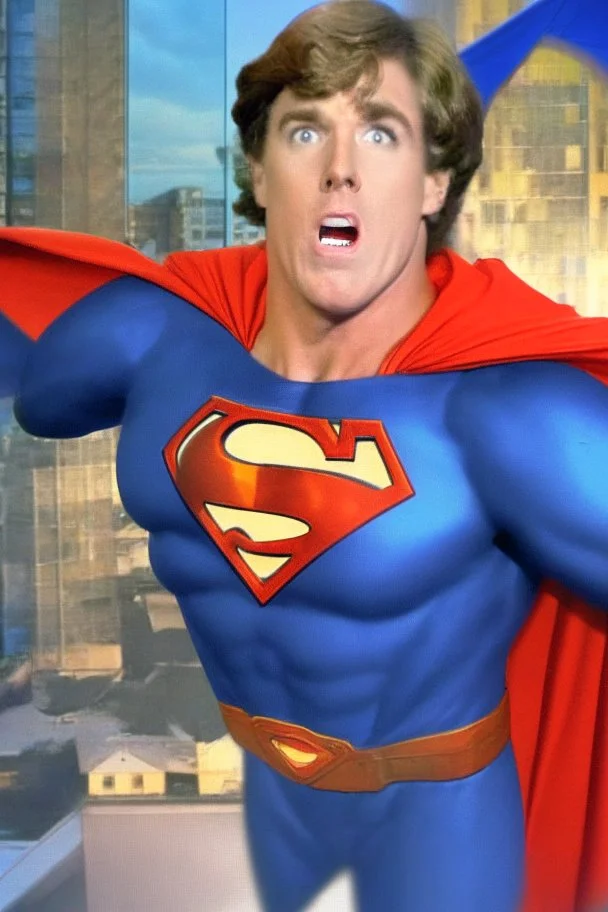 tucker carlson as superman on air