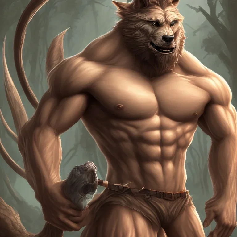 muscular sexy werewolf Dilf