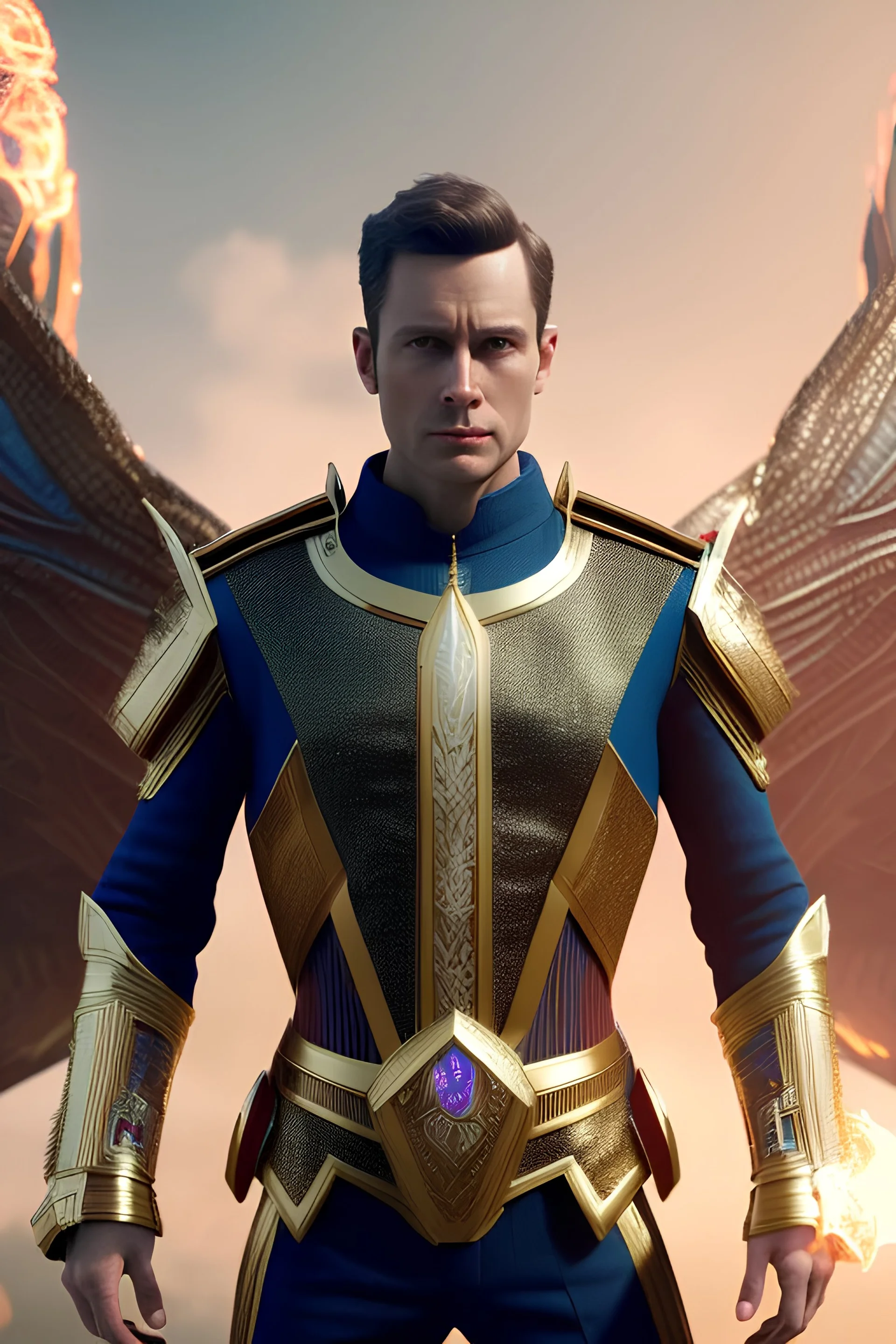 otherworldly man with short hair and dragon wings wearing only underwear ,mythical,fantasy , magnificent, majestic, highly intricate, Realistic photography, incredibly detailed, ultra high resolution, 8k, complex 3d render, cinema 4d.