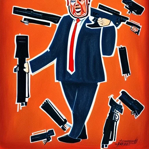 Trump with guns and ammo by jacometti