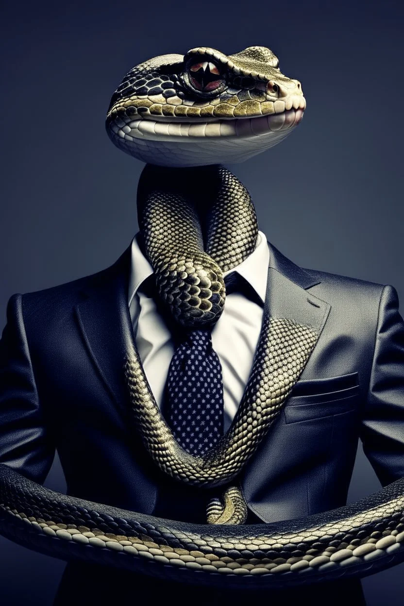 Snake dressed in a business suit