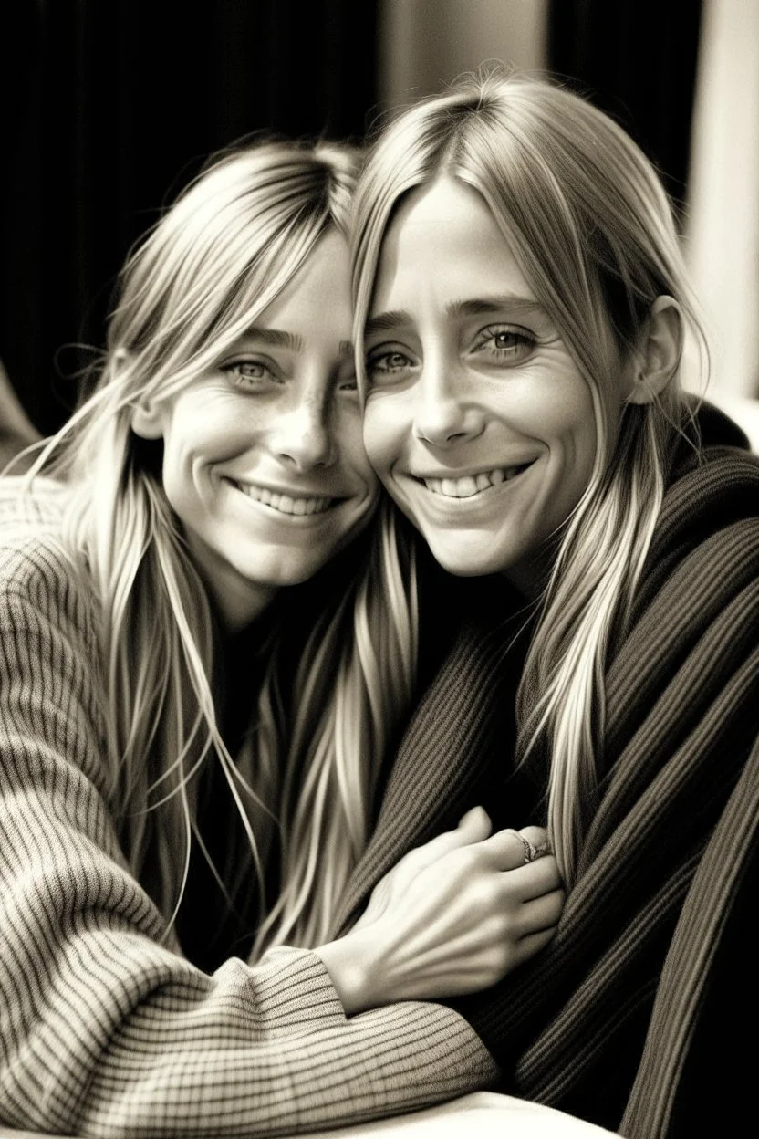 ((Mary-Kate and Ashley Olsen a warm hug)),charming Smile,