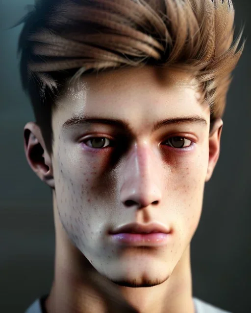 close up portrait of fog as beautiful handsome young man teen who look like Francisco Lachowski , fine detail, highly intricate, modern surrealism painting, defined cracks and breaks, high-quality, volumetric lighting, 8k, ultrahd, George Grie, Marco Escobedo, Igor Morski,Brian Froud, Howard Lyon, Selina French, shine, heaven, perfect