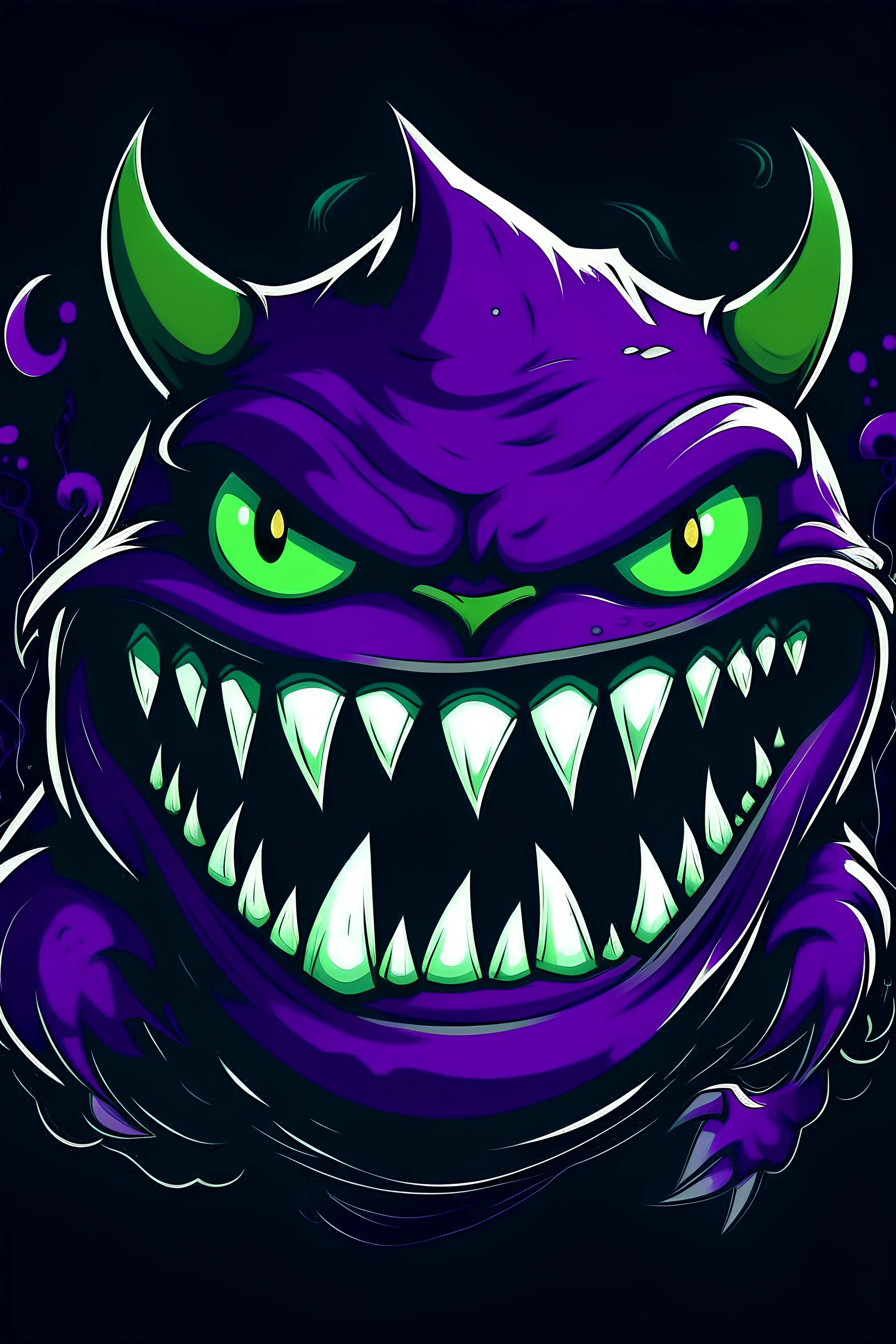 Banner Logo of a Scary Vile and Grotesque Pokemon Gengar grinning while his body is oozing green and purple goop as if he was rotting from the inside