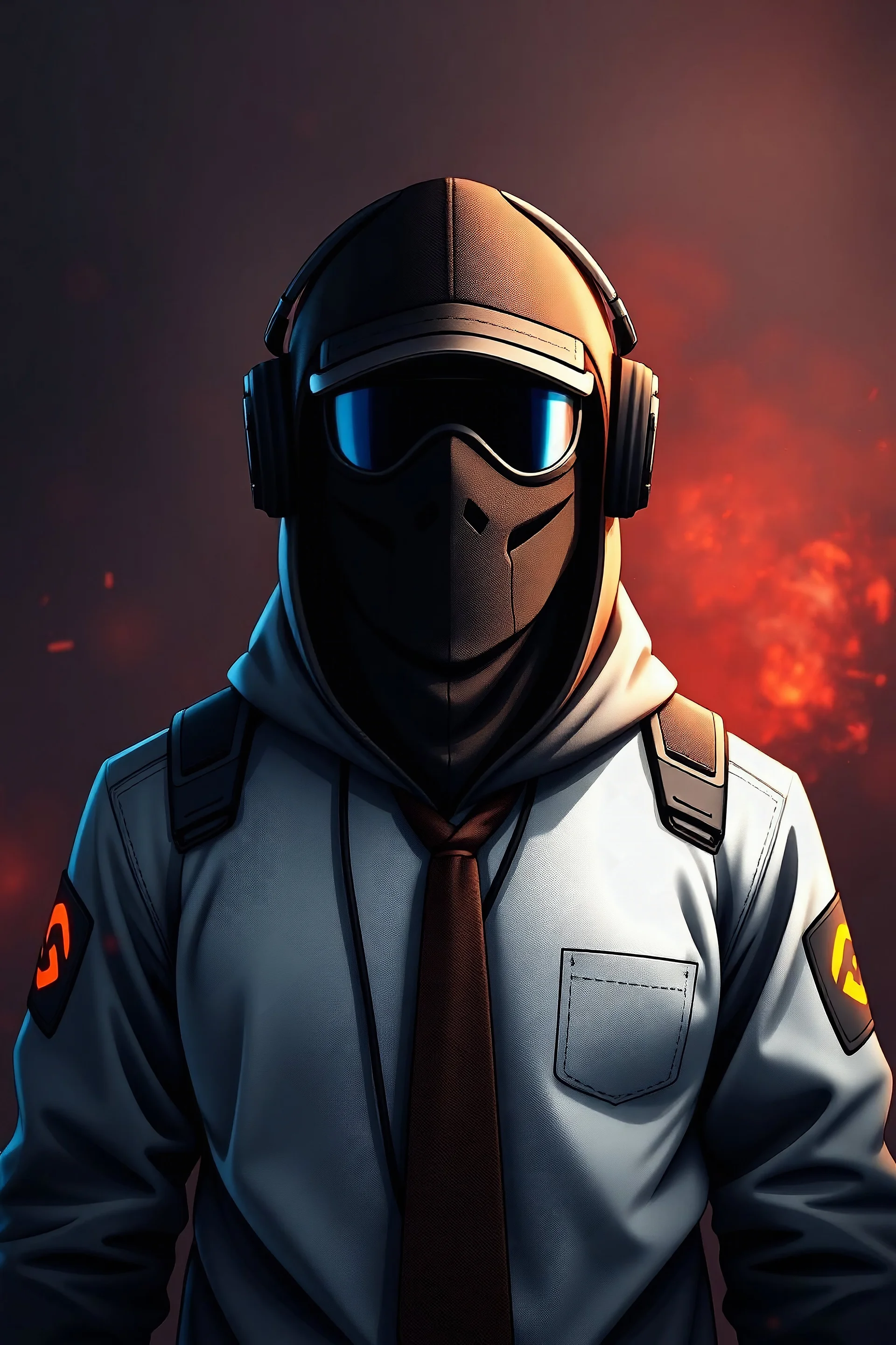 Create a formal email profile picture incorporating gaming character with no face making it look cool and unique