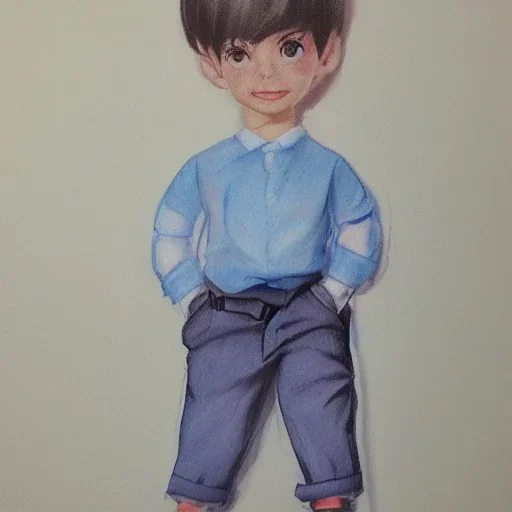 Realistic boy in drip clothes