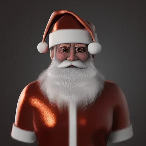 futuristic santa made of rusted metal