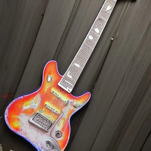 50'S ELECTRIC GUITAR ROCKABILLY HOTROD SPACESHIP FLAMES