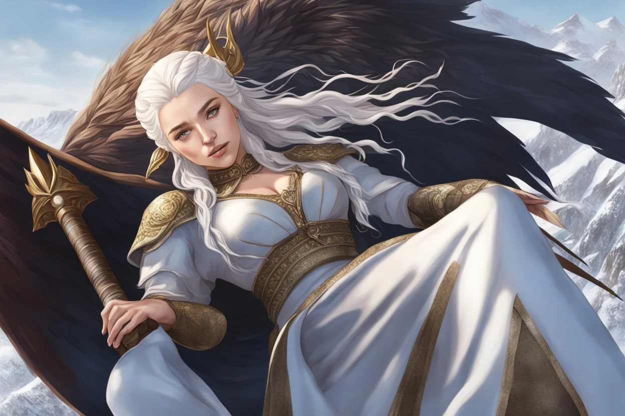 Daenerys Targaryen in 8k Afukuro anime artstyle , game of thrones them, white costum, winter, close picture, highly detailed, high details, detailed portrait, masterpiece,ultra detailed, ultra quality