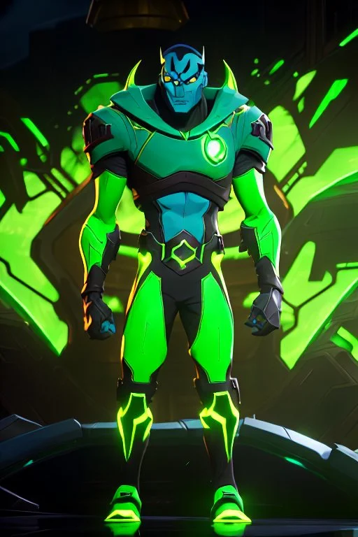 alien From Ben 10 cartoon. Strong, fit body. From his faction. Shark. Advanced jewels and metal. Dark magic. Power and luxury