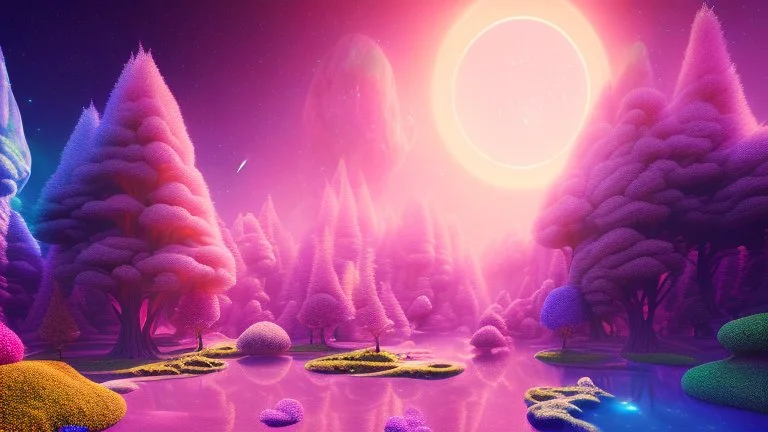 crystal cosmic and galactic ambiance hill sky sea ocean space galaxy rocks sunny trees pools surreal, full of details, smooth, bright sunshine，soft light atmosphere, light effect，vaporwave colorful, concept art, smooth, extremely sharp detail, finely tuned detail, ultra high definition, 8 k, unreal engine 5, ultra sharp focus