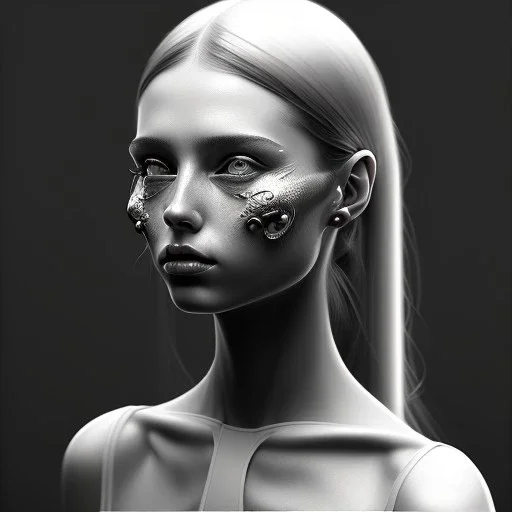 #Digital 2D #Fantasy #Illustration #Portraits #portrait #semirealism #semirealistic #semirealisticportrait #illustration #gulakova-viktoria #monocromatic #monochrome #monocrome art #monochrome portrait #black and white #girl #ponytail #look