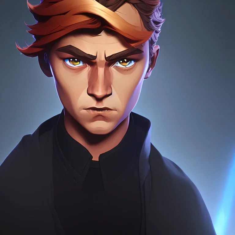 Anakin Skywalker turning into Darth Vader