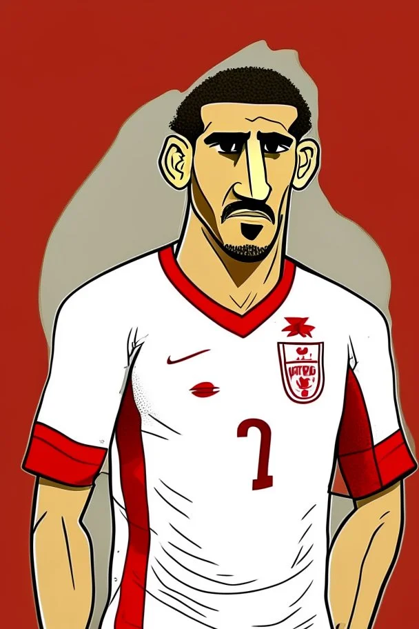 Hannibal Al-Mujabri Tunisian football player cartoon 2d