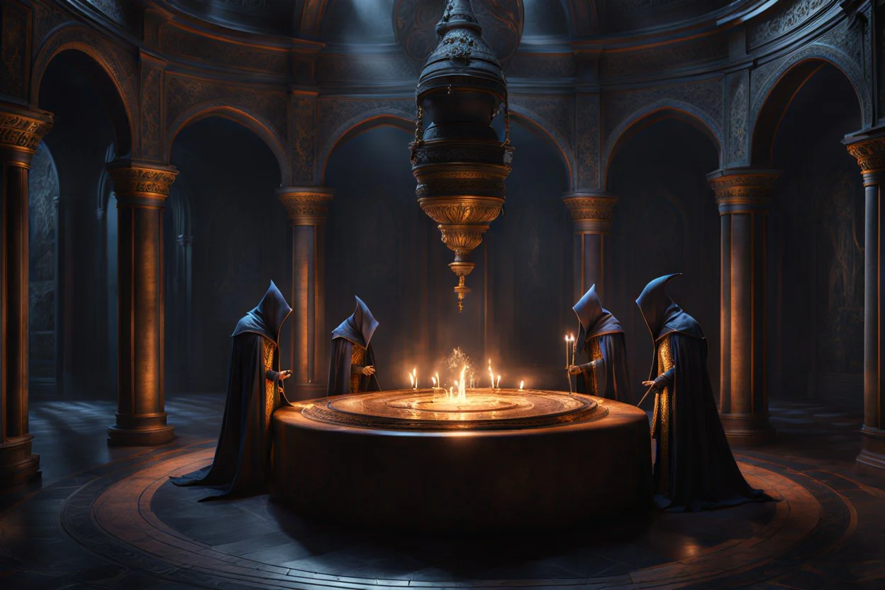 a mind flayer performing a ritual of dark magic in a palace . Minions. fantasy concept art, exquisite realism, a masterpiece, dynamic lighting, hyper detailed, intricately detailed, deep color, Unreal Engine, volumetric lighting , Epic cinematic brilliant stunning intricate meticulously detailed dramatic atmospheric maximal,