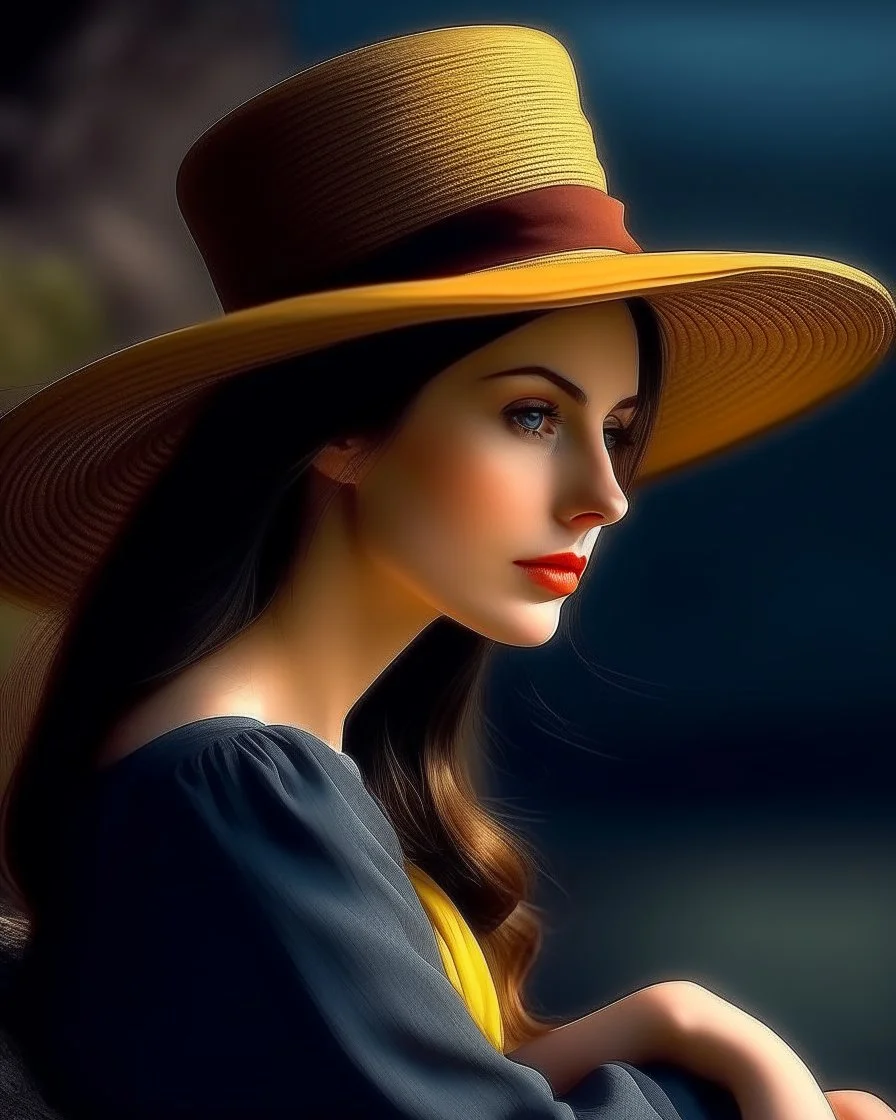 Beautiful woman wearing a hat