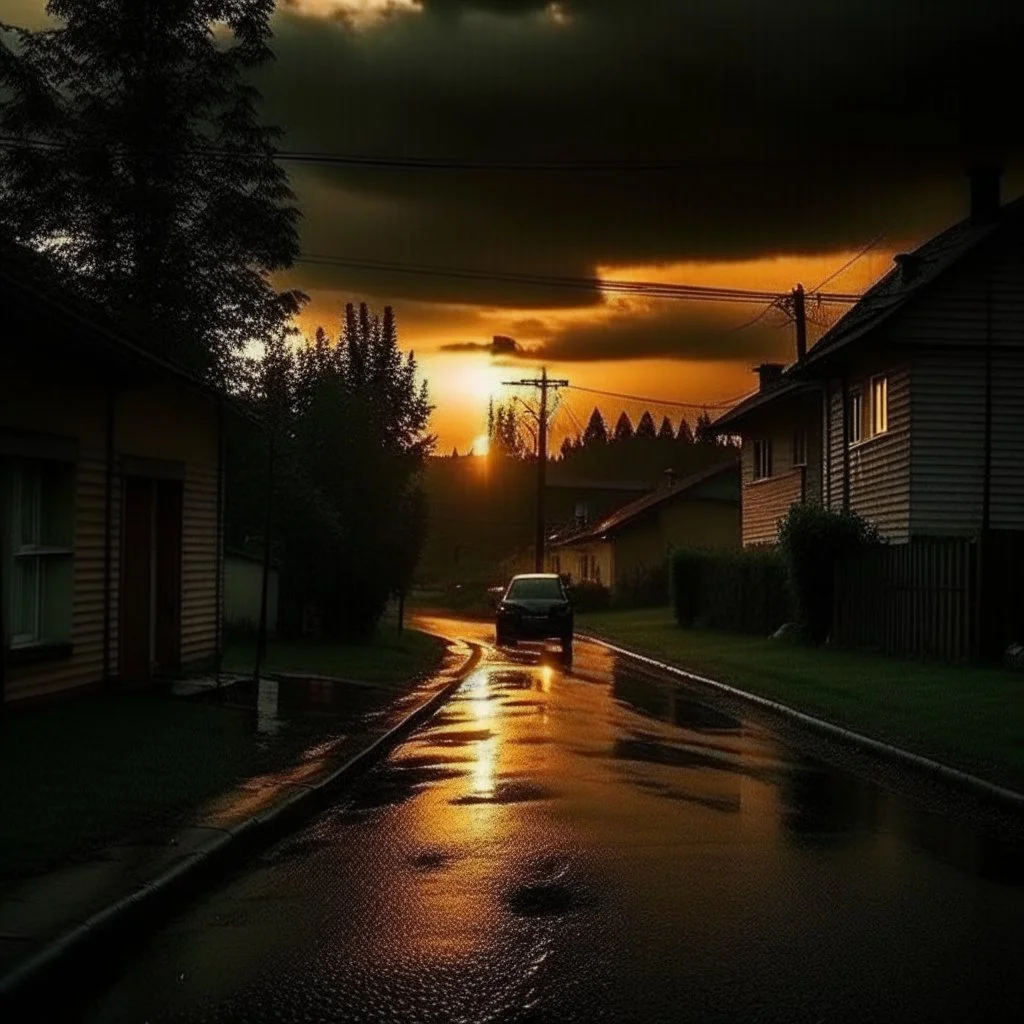 leaving home photo quality dark rainy sunset mood