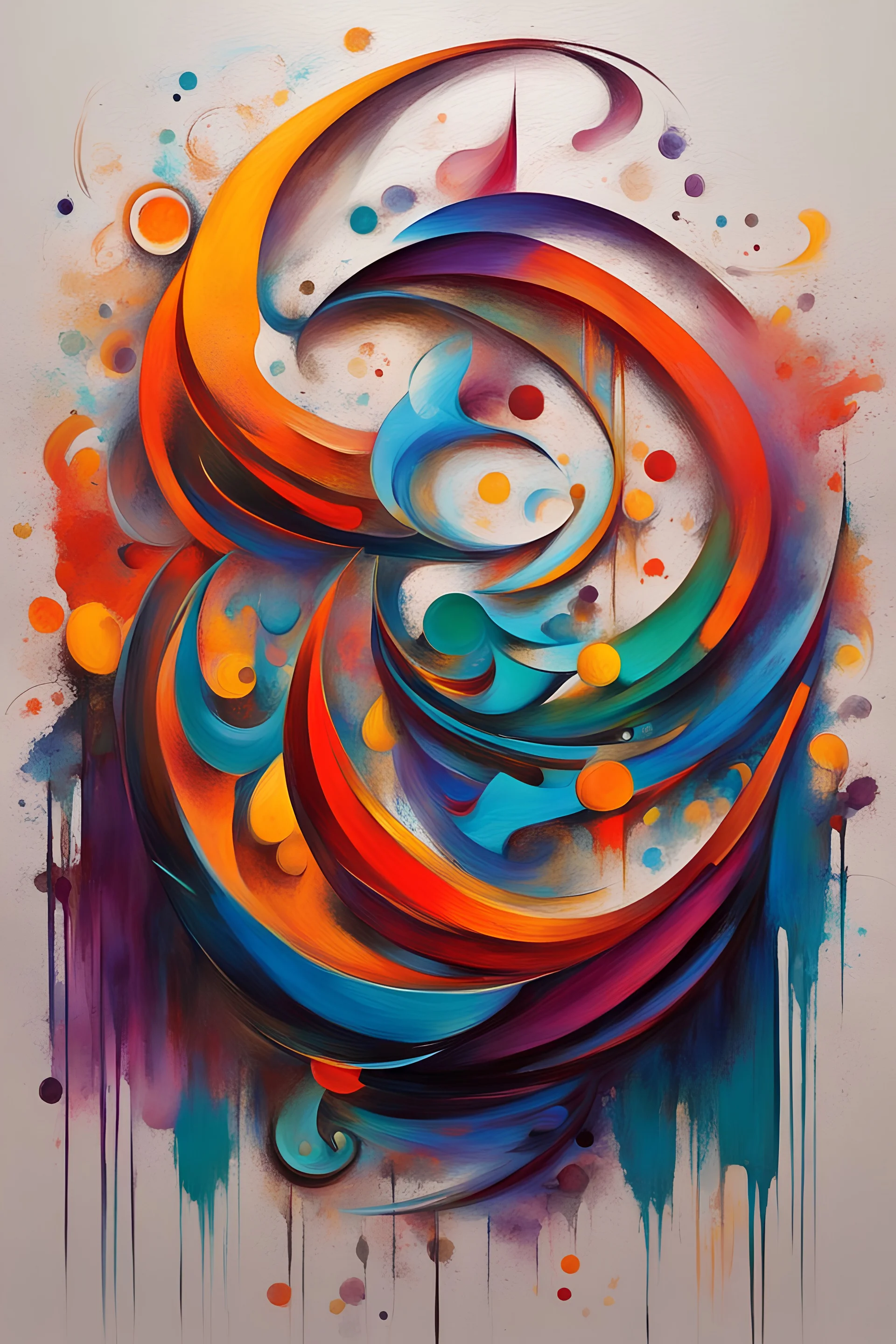 create Islamic calligraphy in oil painting in multicolor abstract style