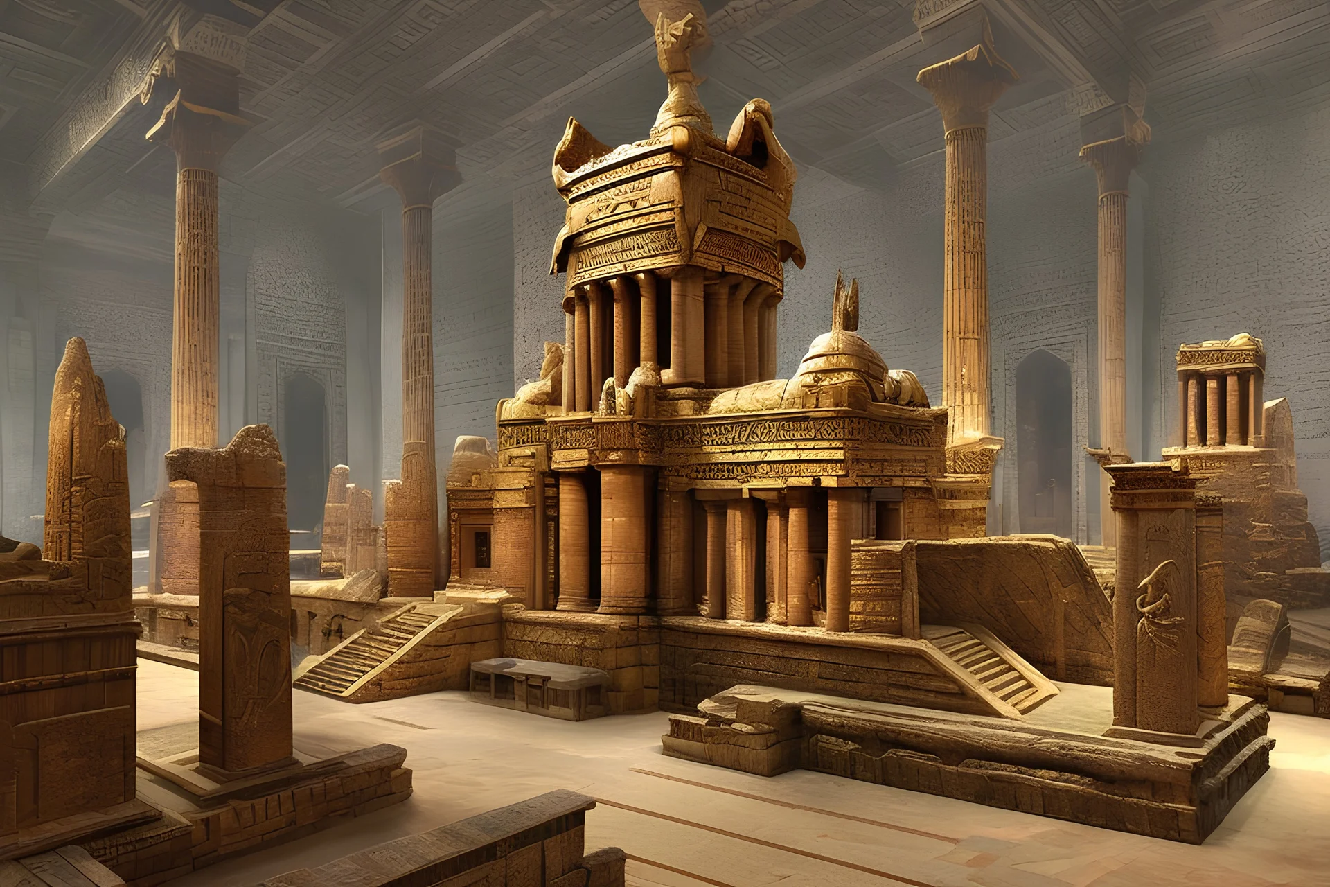 Tombs of kings of ancient civilization, many objects. pomp A huge splendor is the ancient Tomb of Kings in the depths of the earthTemple of the goddess Venus, where Amazon women guard the magnificent huge hall, some armed.