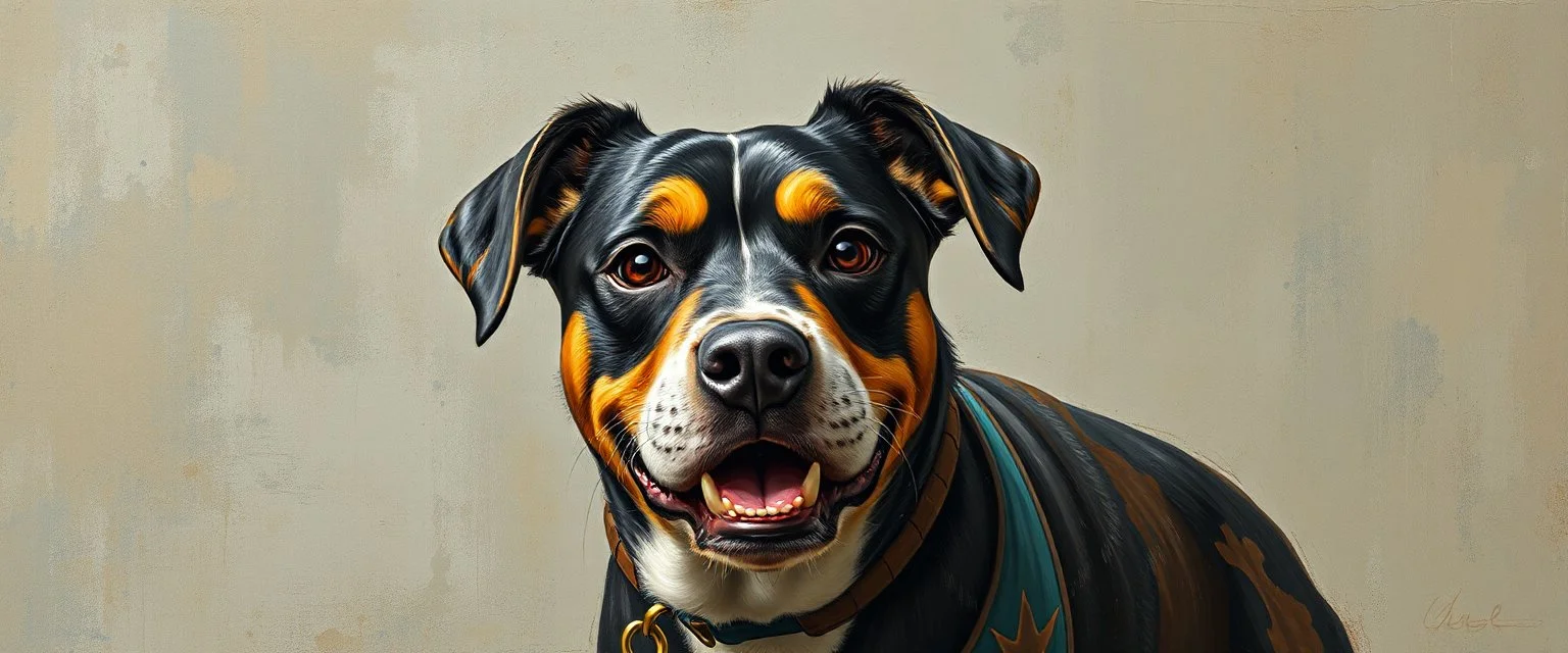 badly painted super dog