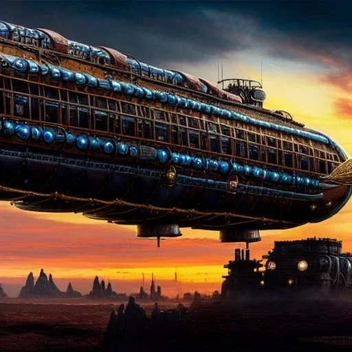 fullbody Drawing of 'sketch of steampunk Airship as in the movie mortal engines(2018)',intricate detail,andrea bonelli,Kilian Eng,Ohrai,evan lee,Aleksandr Sidelnikov,KyuYong Eom,three quarters frontal aerial view,toned colors,32k